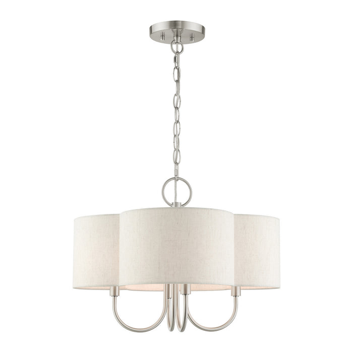 Livex Lighting - 45806-91 - Four Light Chandelier - Solstice - Brushed Nickel