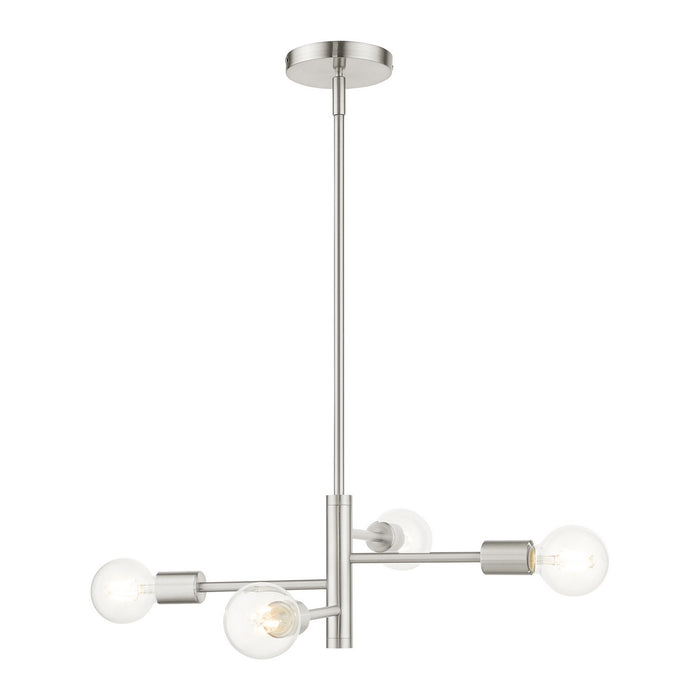 Livex Lighting - 45864-91 - Four Light Chandelier - Bannister - Brushed Nickel