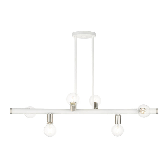 Livex Lighting - 45866-03 - Six Light Linear Chandelier - Bannister - White