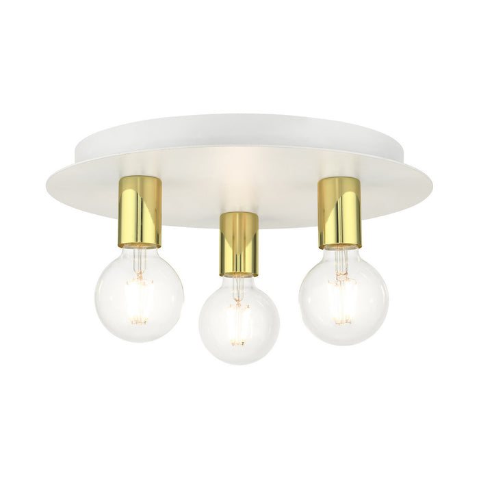 Livex Lighting - 45873-03 - Three Light Flush Mount - Hillview - White