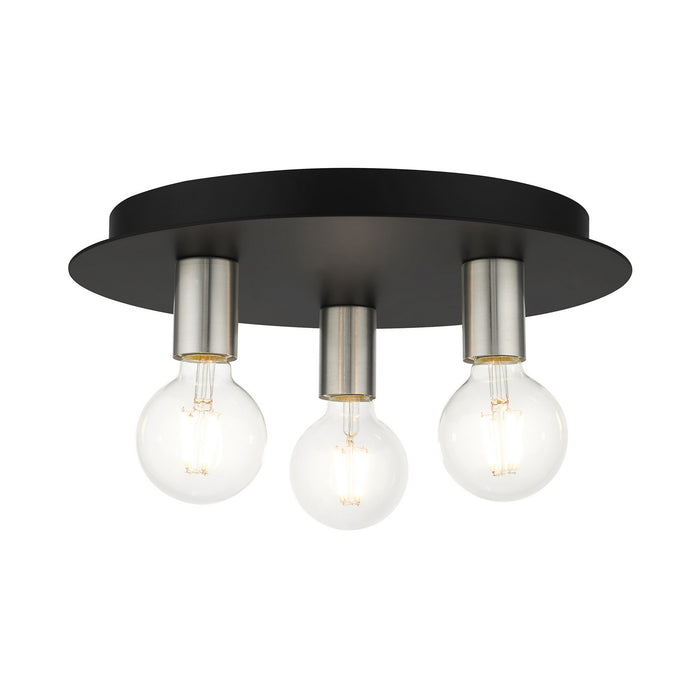 Livex Lighting - 45873-04 - Three Light Flush Mount - Hillview - Black