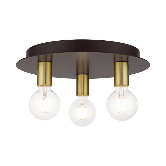 Livex Lighting - 45873-07 - Three Light Flush Mount - Hillview - Bronze