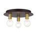 Livex Lighting - 45873-07 - Three Light Flush Mount - Hillview - Bronze