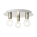 Livex Lighting - 45873-91 - Three Light Flush Mount - Hillview - Brushed Nickel