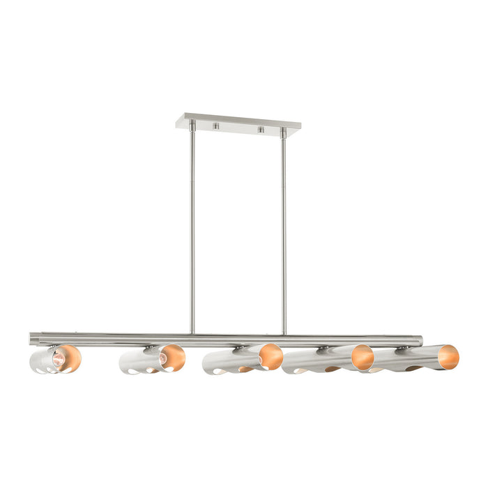 Livex Lighting - 45898-91 - Ten Light Linear Chandelier - Novato - Brushed Nickel