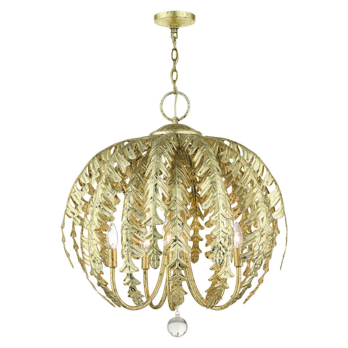 Livex Lighting - 46235-28 - Five Light Chandelier - Acanthus - Winter Gold