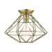 Livex Lighting - 46248-01 - One Light Flush Mount - Geometric - Antique Brass