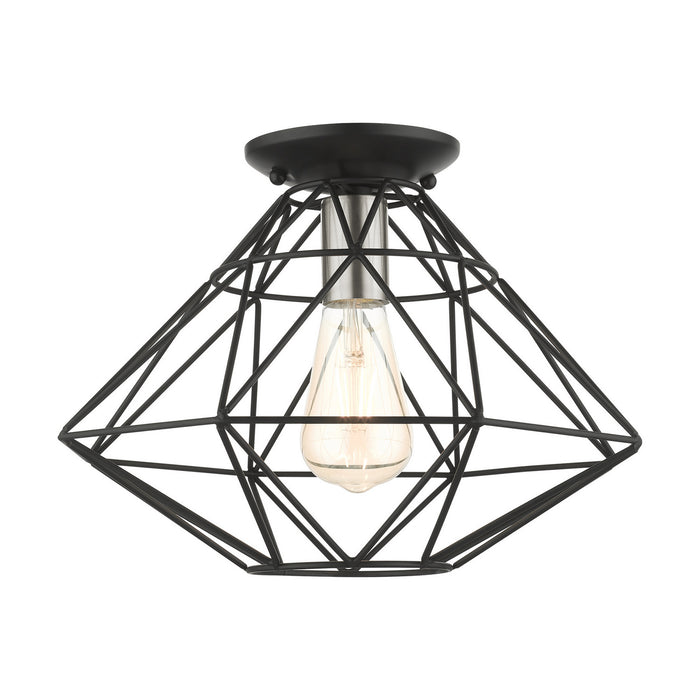 Livex Lighting - 46248-04 - One Light Flush Mount - Geometric - Black