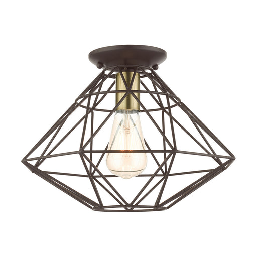 Livex Lighting - 46248-07 - One Light Flush Mount - Geometric - Bronze