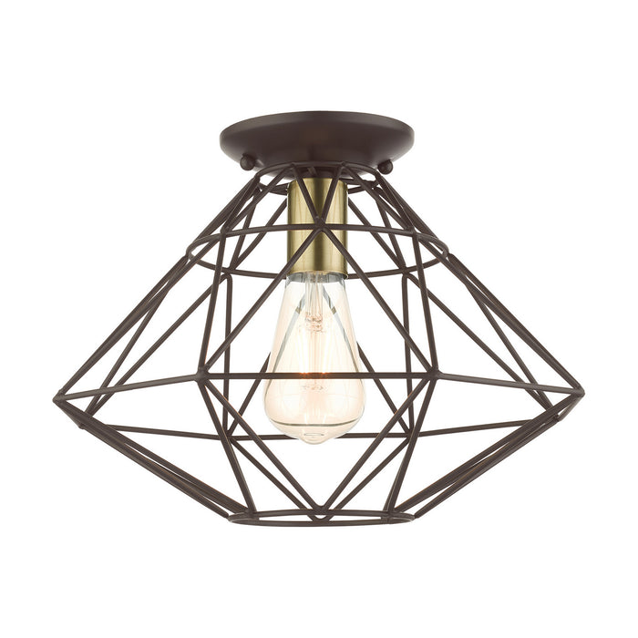 Livex Lighting - 46248-07 - One Light Flush Mount - Geometric - Bronze