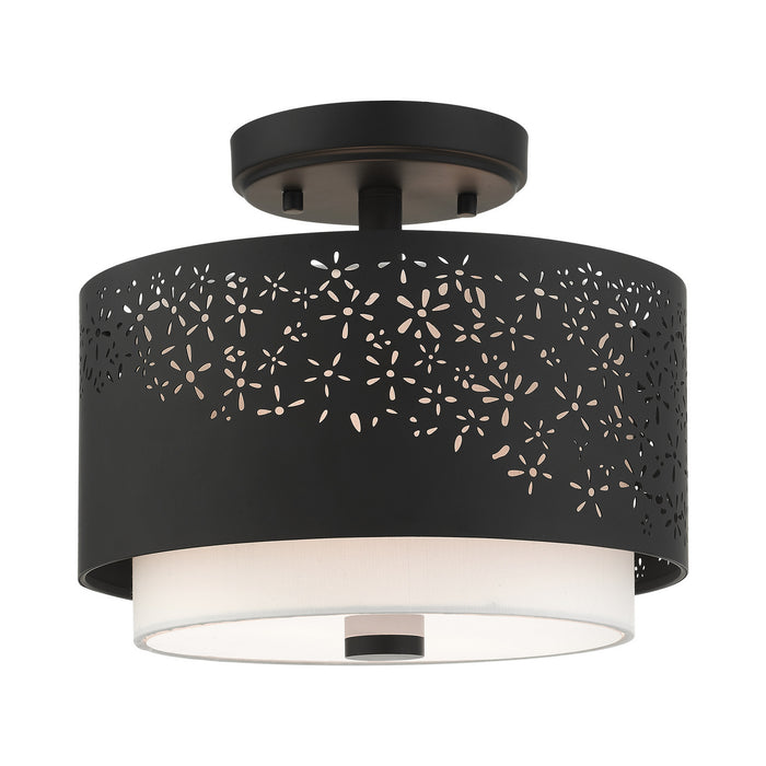 Livex Lighting - 46267-04 - Two Light Semi Flush Mount - Noria - Black