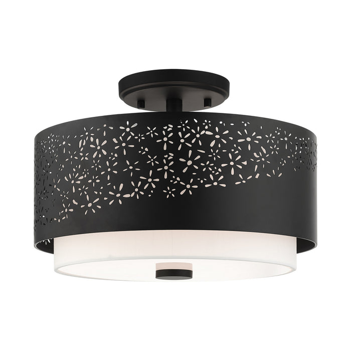 Livex Lighting - 46268-04 - Three Light Semi Flush Mount - Noria - Black