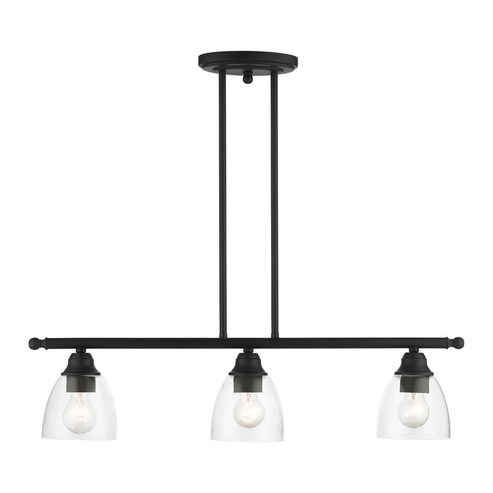 Livex Lighting - 46337-04 - Three Light Linear Chandelier - Montgomery - Black