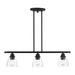 Livex Lighting - 46337-04 - Three Light Linear Chandelier - Montgomery - Black