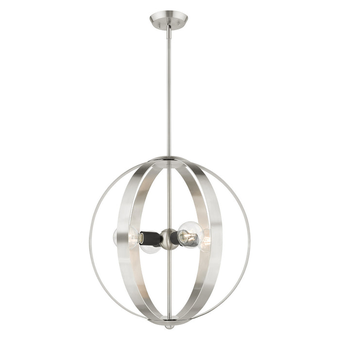 Livex Lighting - 46415-91 - Four Light Chandelier - Modesto - Brushed Nickel