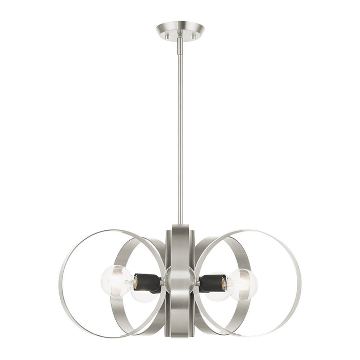 Livex Lighting - 46425-91 - Six Light Chandelier - Modesto - Brushed Nickel