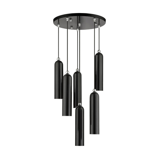 Livex Lighting - 46756-68 - Six Light Pendant - Ardmore - Shiny Black