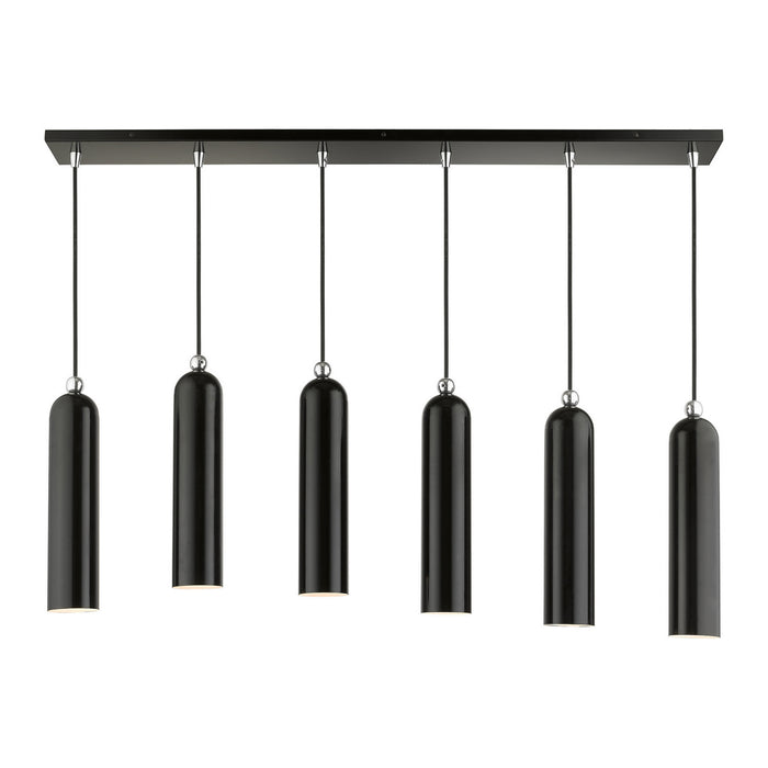Livex Lighting - 46757-68 - Six Light Linear Pendant - Ardmore - Shiny Black