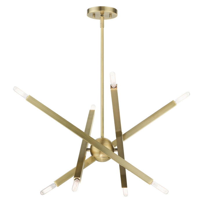 Livex Lighting - 46985-01 - Eight Light Chandelier - Monaco - Antique Brass