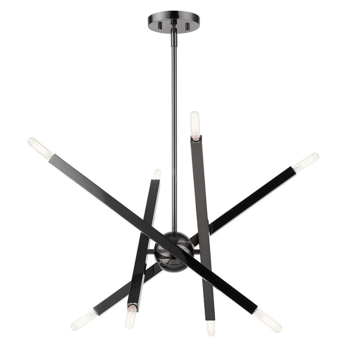 Livex Lighting - 46985-46 - Eight Light Chandelier - Monaco - Black Chrome