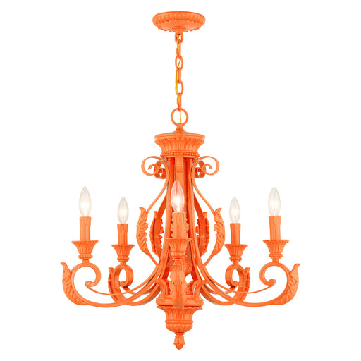 Livex Lighting - 49065-77 - Five Light Chandelier - Valencia - Shiny Orange