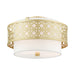 Livex Lighting - 49863-33 - Three Light Semi Flush Mount - Calinda - Soft Gold