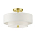 Livex Lighting - 51042-12 - Two Light Semi Flush Mount - Meridian - Satin Brass