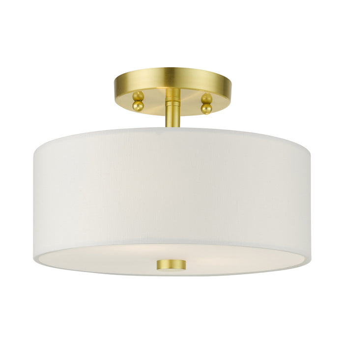 Livex Lighting - 51052-12 - Two Light Semi Flush Mount - Meridian - Satin Brass
