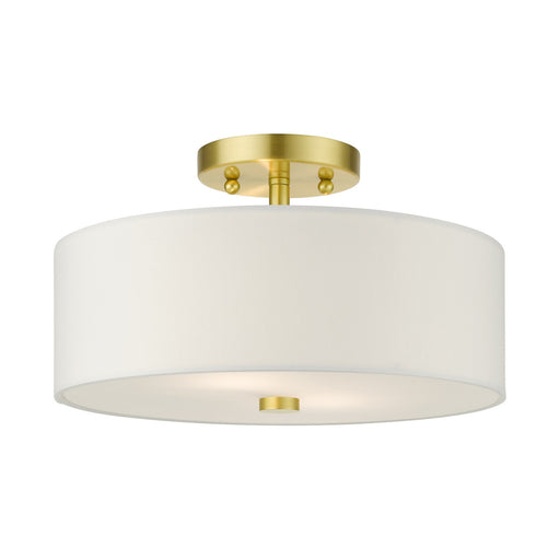Livex Lighting - 51053-12 - Two Light Semi Flush Mount - Meridian - Satin Brass