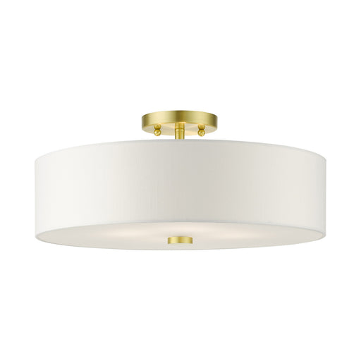 Livex Lighting - 51055-12 - Four Light Semi Flush Mount - Meridian - Satin Brass