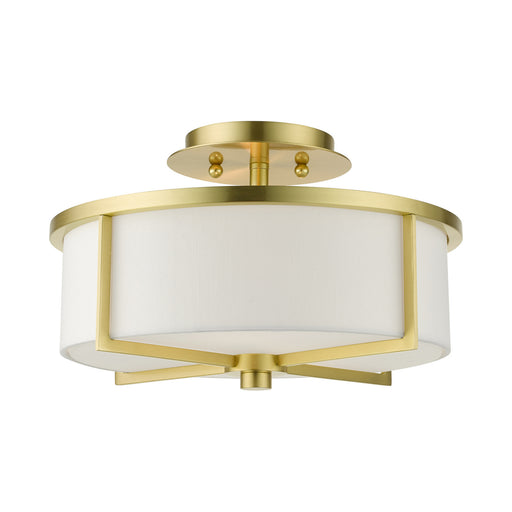 Livex Lighting - 51073-12 - Two Light Semi Flush Mount - Wesley - Satin Brass