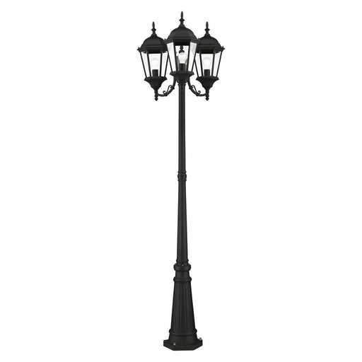 Livex Lighting - 7553-14 - Three Light Outdoor Post Mount - Hamilton - Textured Black