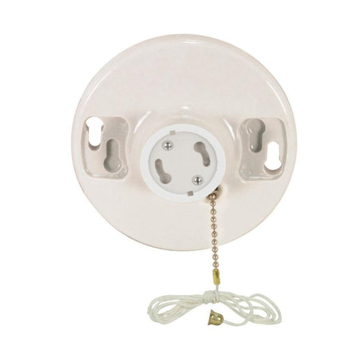Satco - 90-2581 - Phenolic Gu24 On-Off Pull Chain Ceiling Receptacle - White