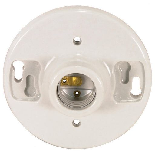 Satco - 90-445 - Terminal Keyless Glazed Porcelain Ceiling Receptacle - White