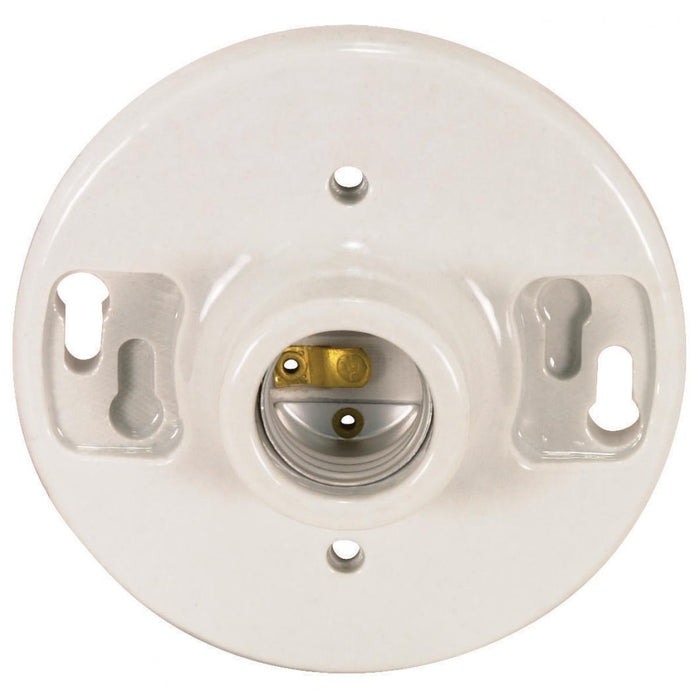 Satco - 90-445 - Terminal Keyless Glazed Porcelain Ceiling Receptacle - White