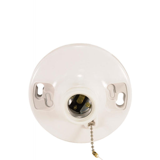 Satco - 90-481 - Phenolic On-Off Pull Chain Ceiling Receptacle - White