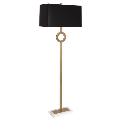 Robert Abbey - 406B - One Light Floor Lamp - Oculus - Warm Brass w/ White Marble Base