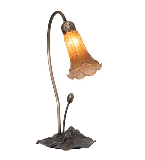 Meyda Tiffany - 13703 - One Light Accent Lamp - Amber Pond Lily - Mahogany Bronze