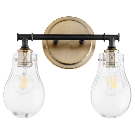 Quorum - 511-2-69 - Two Light Vanity - Noir w/ Aged Brass