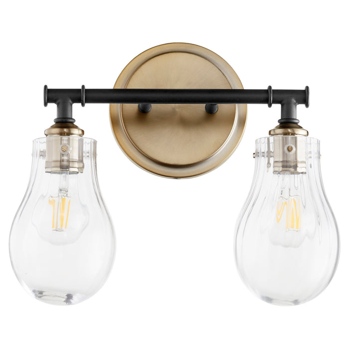 Quorum - 511-2-69 - Two Light Vanity - Noir w/ Aged Brass