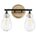 Quorum - 511-2-69 - Two Light Vanity - Noir w/ Aged Brass