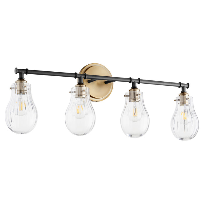 Quorum - 511-4-69 - Four Light Vanity - Noir w/ Aged Brass