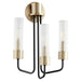 Quorum - 595-3-6980 - Three Light Wall Mount - Helix - Noir w/ Aged Brass