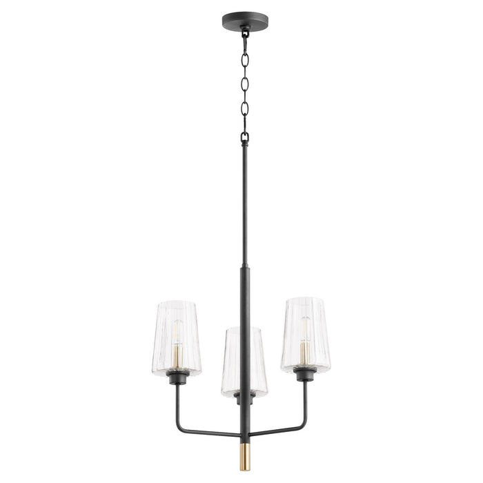 Quorum - 625-3-6980 - Three Light Chandelier - Dalia - Noir w/ Aged Brass