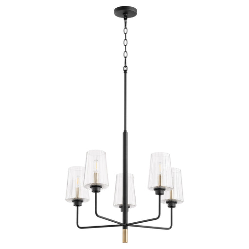 Quorum - 625-5-6980 - Five Light Chandelier - Dalia - Noir w/ Aged Brass