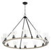Quorum - 63-12-6941 - 12 Light Chandelier - Paxton - Noir w/ Weathered Oak Finish