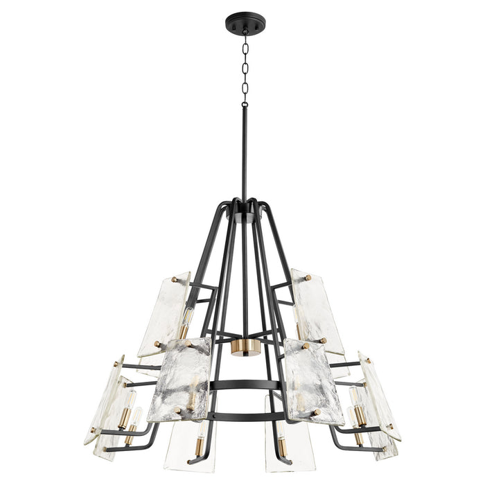 Quorum - 637-12-69 - 12 Light Chandelier - Tioga - Noir w/ Aged Brass