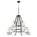 Quorum - 637-12-69 - 12 Light Chandelier - Tioga - Noir w/ Aged Brass