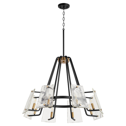 Quorum - 637-8-69 - Eight Light Chandelier - Tioga - Noir w/ Aged Brass