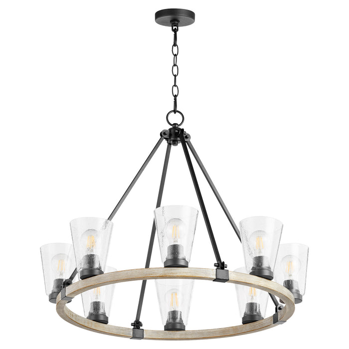 Quorum - 63-8-6941 - Eight Light Chandelier - Paxton - Noir w/ Weathered Oak Finish